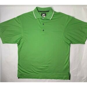 Footjoy Mens Medium Short Sleeve Golf‎ Polo Shirt Green Tee T